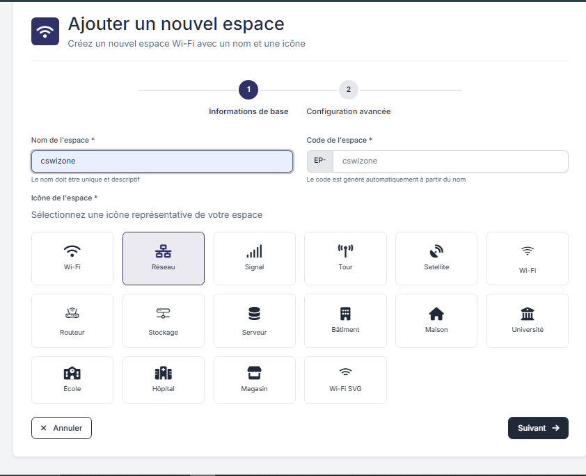 Étape 1 - Identification de l'espace