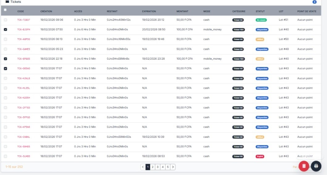 Sélection multiple de tickets