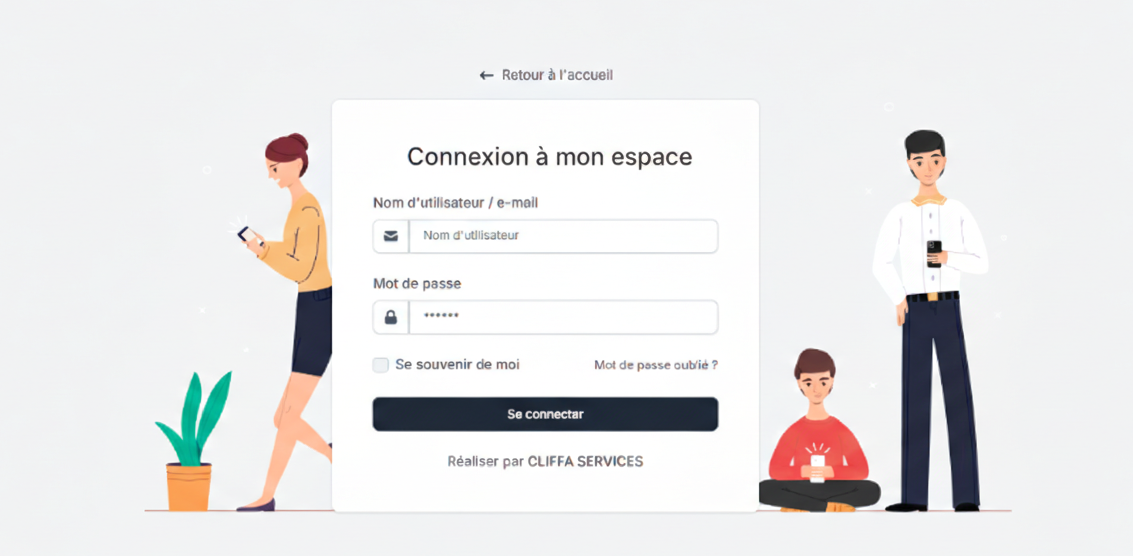Page de connexion client
